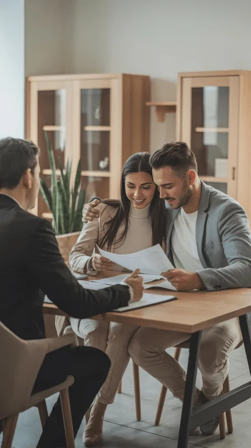 Doctor discussing a health plan with expecting parents